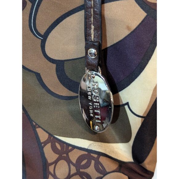 Vintage Rosetti Tote Shoulder Bag Brown Multicolor Floral Swirl Purse Y2K Retro - Picture 2 of 6